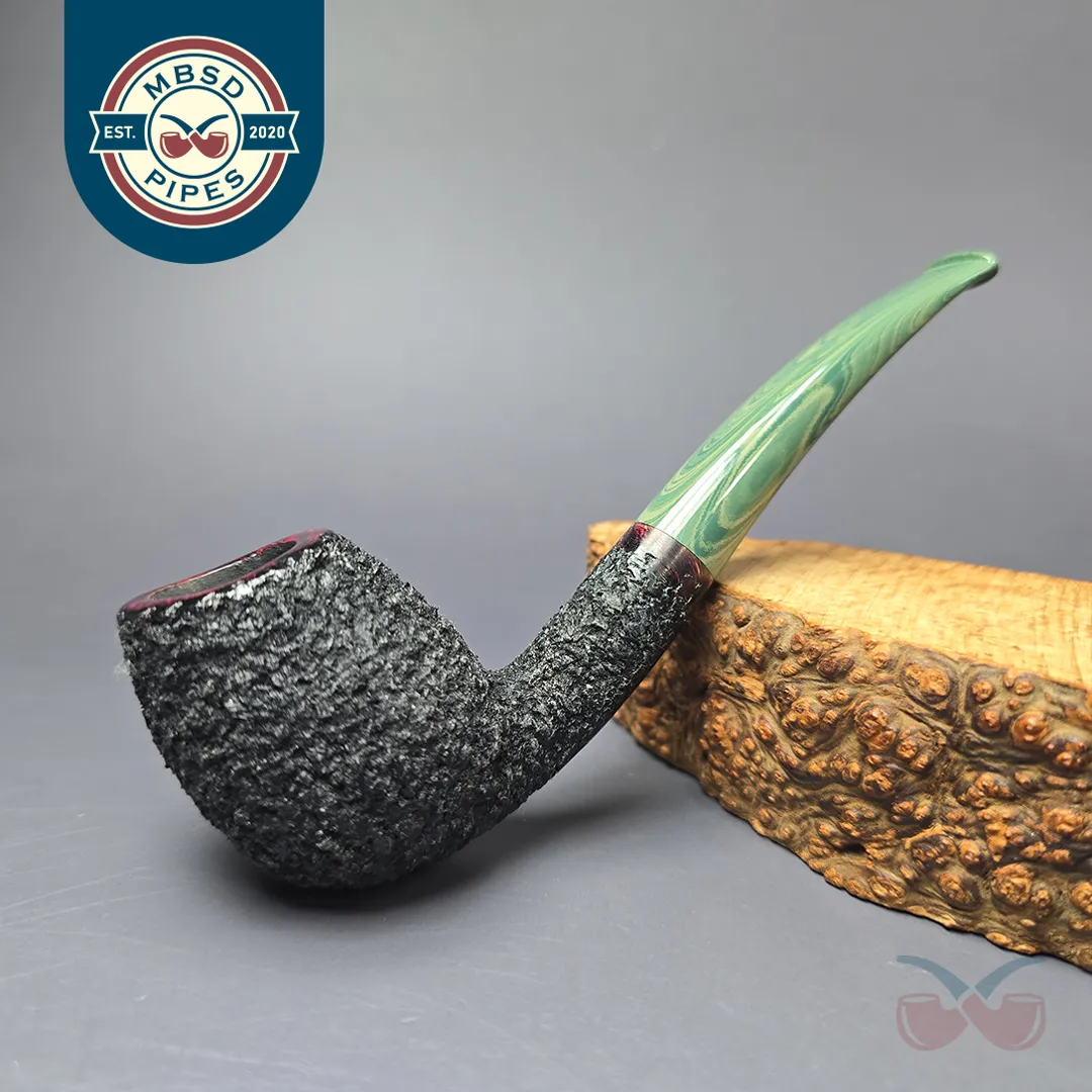 Herriot Pipes Partially Rusticated Egg Handmade Briar Pipe, New