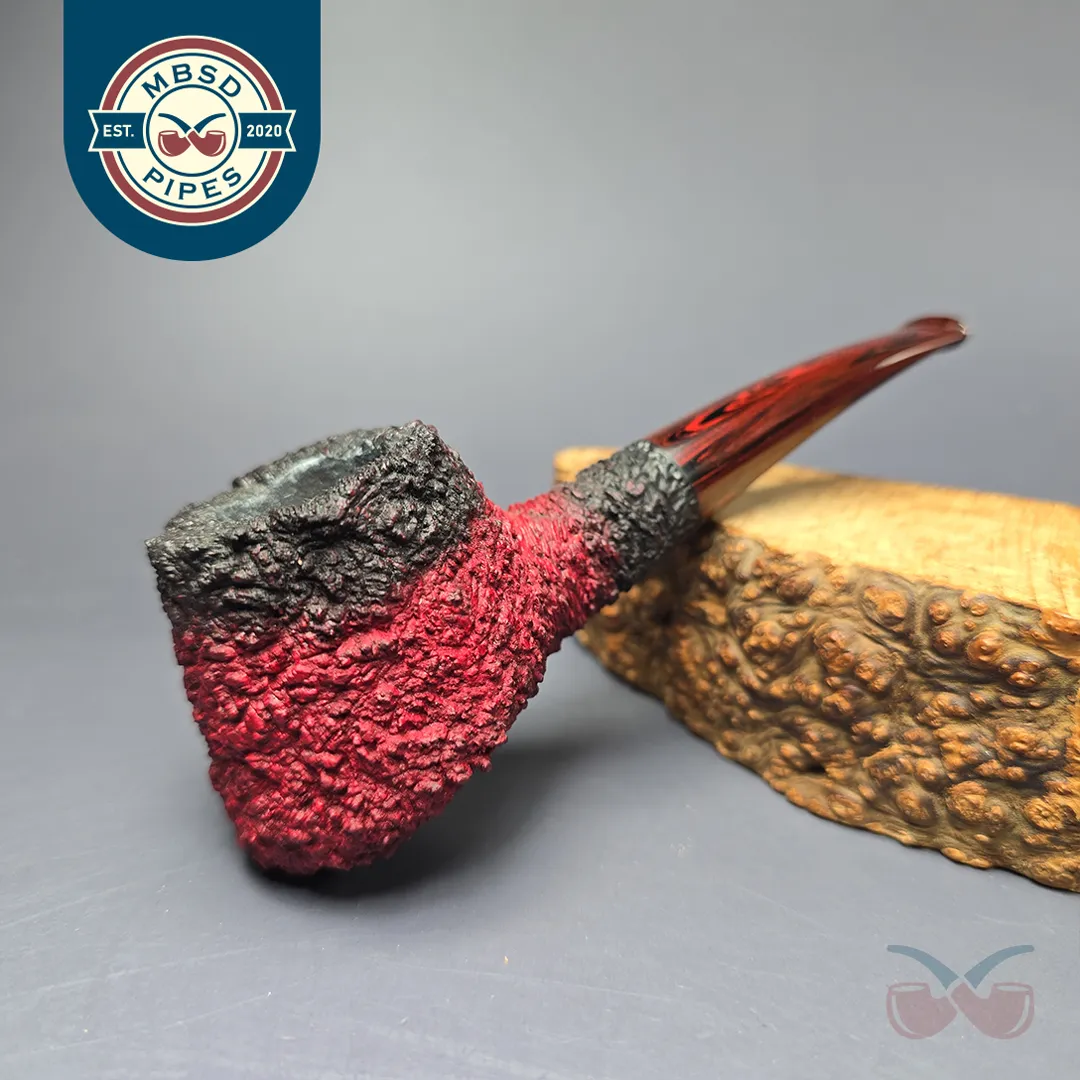 Pipe Tristan Granite "Shape 55" Fumed Rusticated Pot Handmade Briar Pipe, New