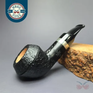 Morgan BlackJack 19 Sandblasted Stubby Rhodesian Estate Briar Pipe, 9mm