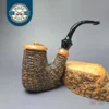 Brebbia Oom Paul Rocciata Rusticated Estate Briar Pipe, Unsmoked, 9mm