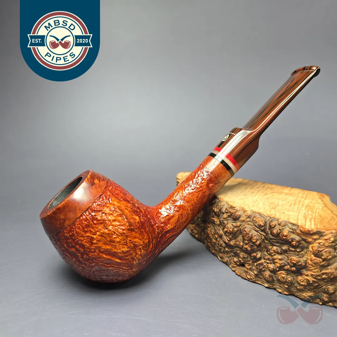 Germanus XL Sandblasted Apple w/ Acrylic Estate Briar Pipe, Unsmoked, 9mm