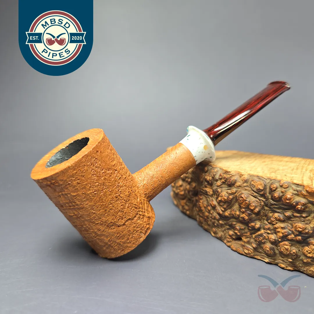 Pipe Tristan Tan Sandblasted Poker w/ Durat Handmade Briar Pipe, New