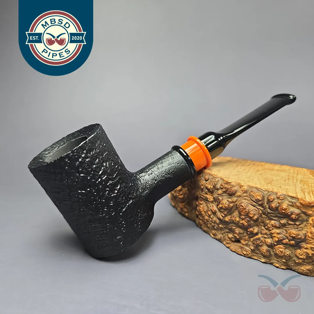 4th Generation 2021 Fathers, Friends and Fire Sandblasted Poker Estate Briar Pipe, Unsmoked