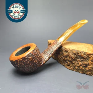 Sir Vickie by Savinelli Partially Rusticated Pot Estate Briar Pipe, Unsmoked