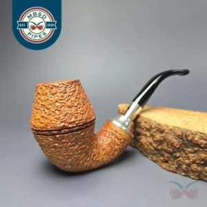 Caminetto Business Rusticated Rhodesian w/ Silver Estate Briar Pipe, Italian Estates