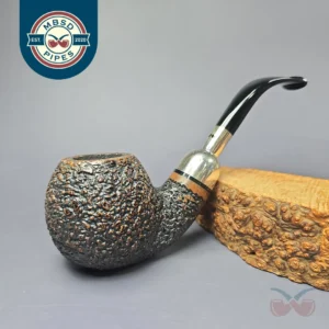 Caminetto Business Rusticated Apple w/ Silver Estate Briar Pipe, Italian Estates