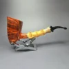 Walt Cannoy 10th Anniversary Cardinal House Hollingsworth Smooth Pickaxe Handmade Briar Pipe, New - Image 2