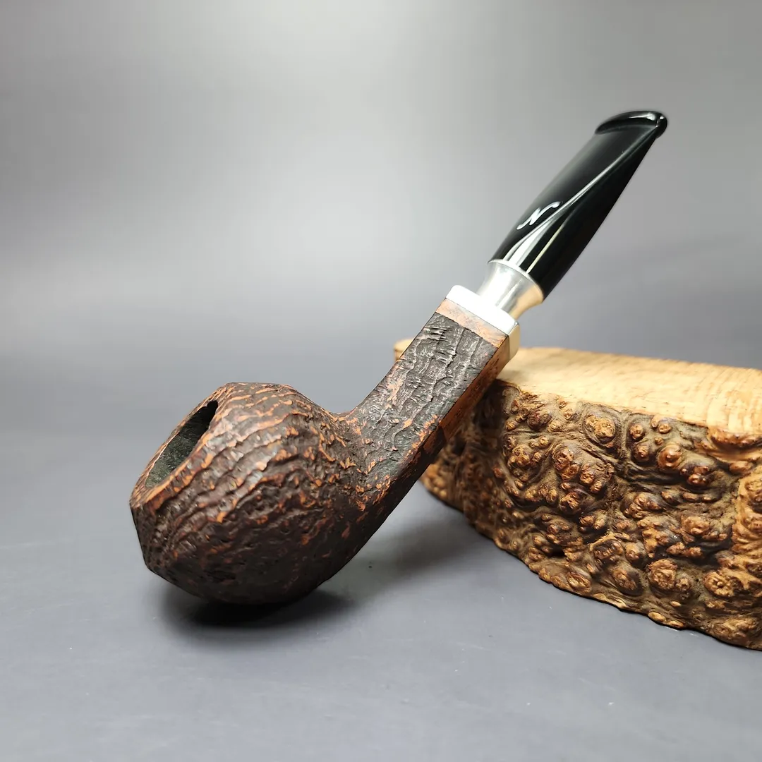 Nording Valhalla Spigot 351 Sandblasted Bulldog Estate Briar Pipe, Unsmoked, 9mm - Image 2