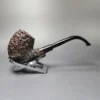 Castello Sea Rock Briar 93 3k Rusticated Bent Egg Estate Briar Pipe, Italian Estates - Image 2