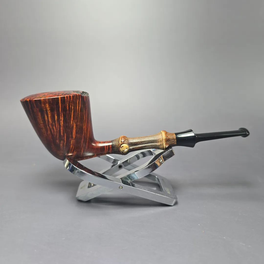 Emiliano Smooth Dublin w/ Black Bamboo & Jupati Handmade Briar Pipe, New - Image 2