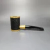 Tsuge Yoroi Metal Tankard Gold Sandblasted Poker Estate Briar Pipe, Unsmoked, 9mm - Image 2