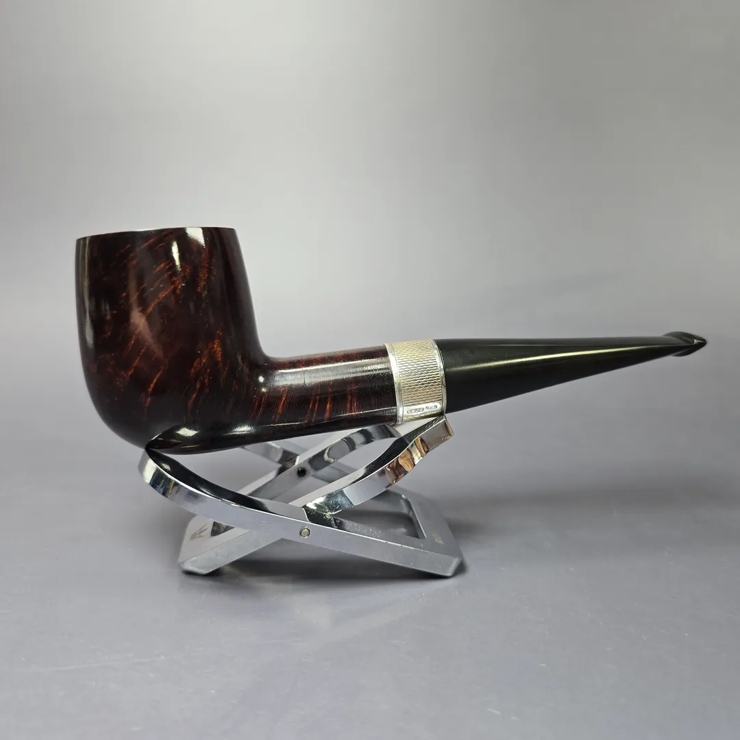 Elwood (Ferndown) Smooth Billiard w/ Silver Estate Briar Pipe, English Estates, 9mm - Image 2