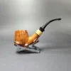 Mina Pipes Smooth Bent Billiard w/ Boxwood Estate Briar Pipe, Unsmoked, 9mm - Image 2