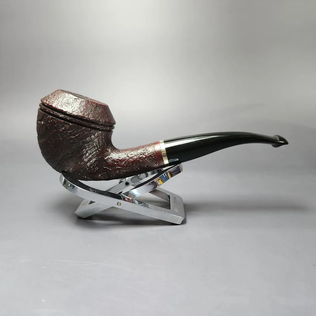 Vauen 5202 Sandblasted Rhodesian w/ Brass Estate Briar Pipe, Unsmoked, 9mm - Image 2