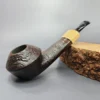 Mina Pipes Sandblasted Wide Shank Bulldog Estate Briar Pipe Unsmoked - Image 2