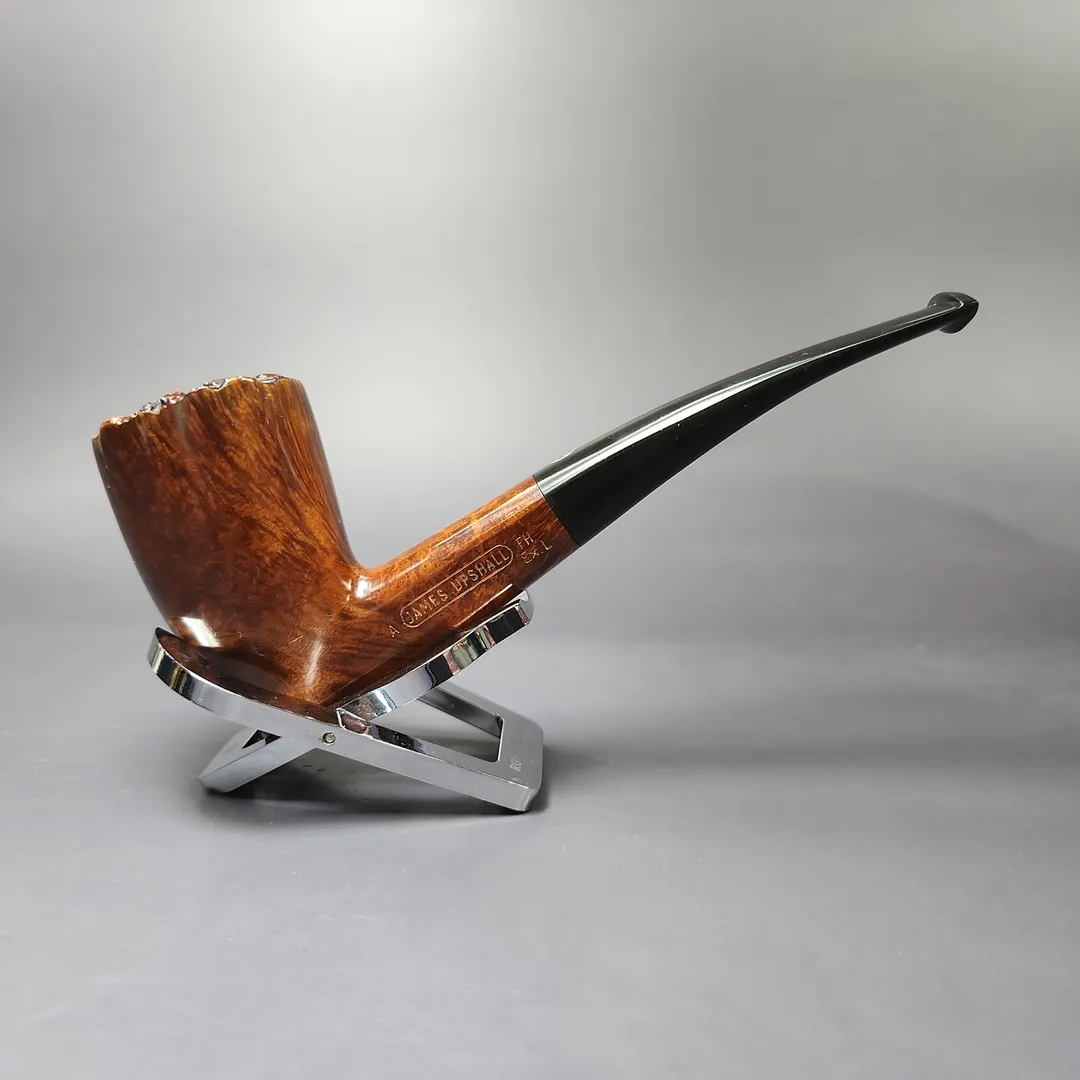 James Upshall A Grade ExL Smooth Stacked Pickaxe Estate Briar Pipe, Unsmoked - Image 3