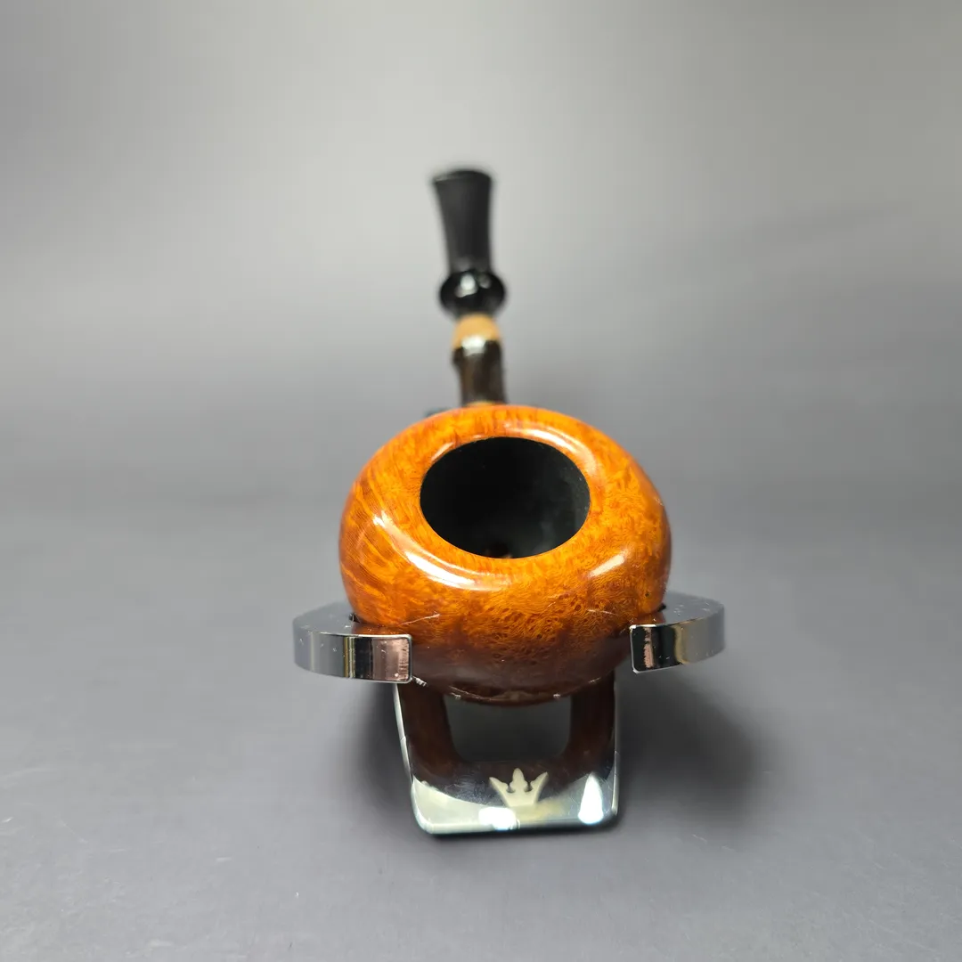 C-Pipe Smooth Tomato w/ Bamboo Handmade Briar Pipe, New - Image 2