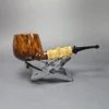 C-Pipe Smooth Apple w/ Bamboo & Boxwood Handmade Briar Pipe, New - Image 2