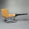 Pipe Tristan Natural Granite Rusticated Billiard w/ Durat Handmade Briar Pipe, New - Image 2