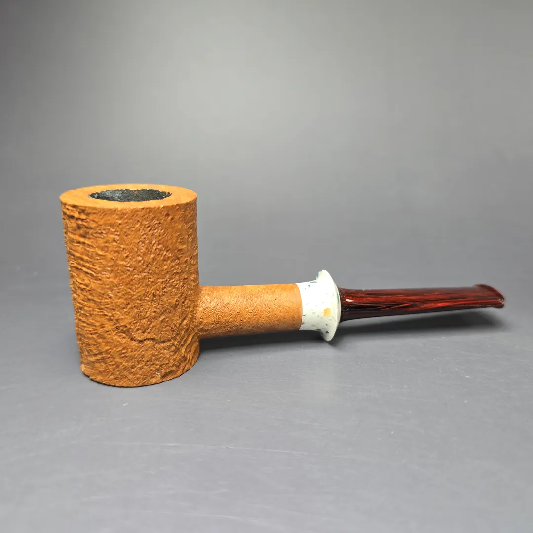 Pipe Tristan Tan Sandblasted Poker w/ Durat Handmade Briar Pipe, New - Image 2