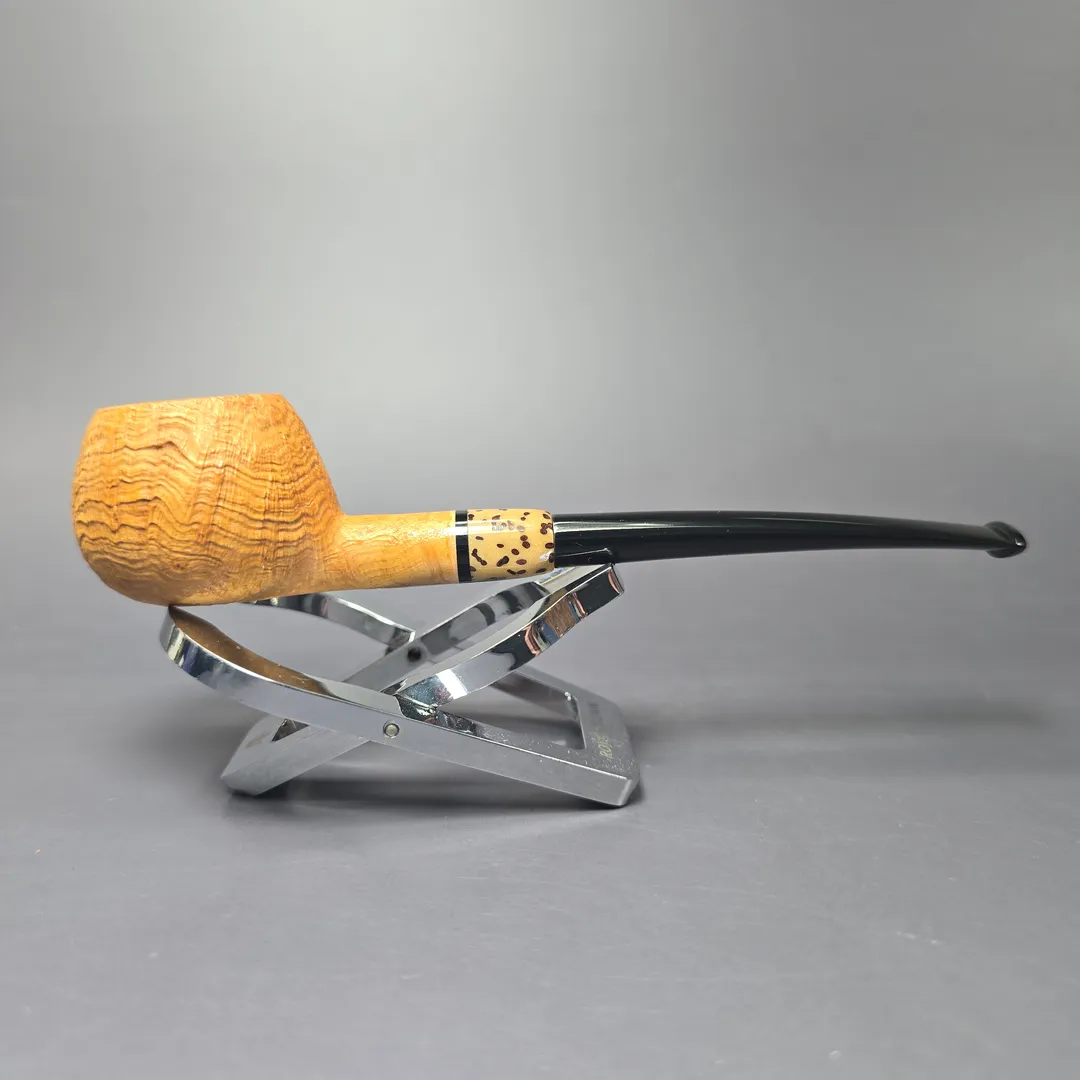 Emiliano Tan Sandblasted Prince w/ Jupati Handmade Briar Pipe, New - Image 3