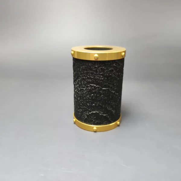 Tsuge Yoroi Metal Tankard Gold Sandblasted Poker Estate Briar Pipe, Unsmoked, 9mm - Image 3