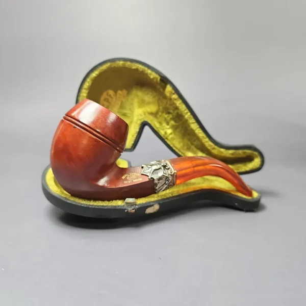 19th c. CPF Best Make Real Amber Bent Bulldog Estate Briar Pipe, Unsmoked - Image 3