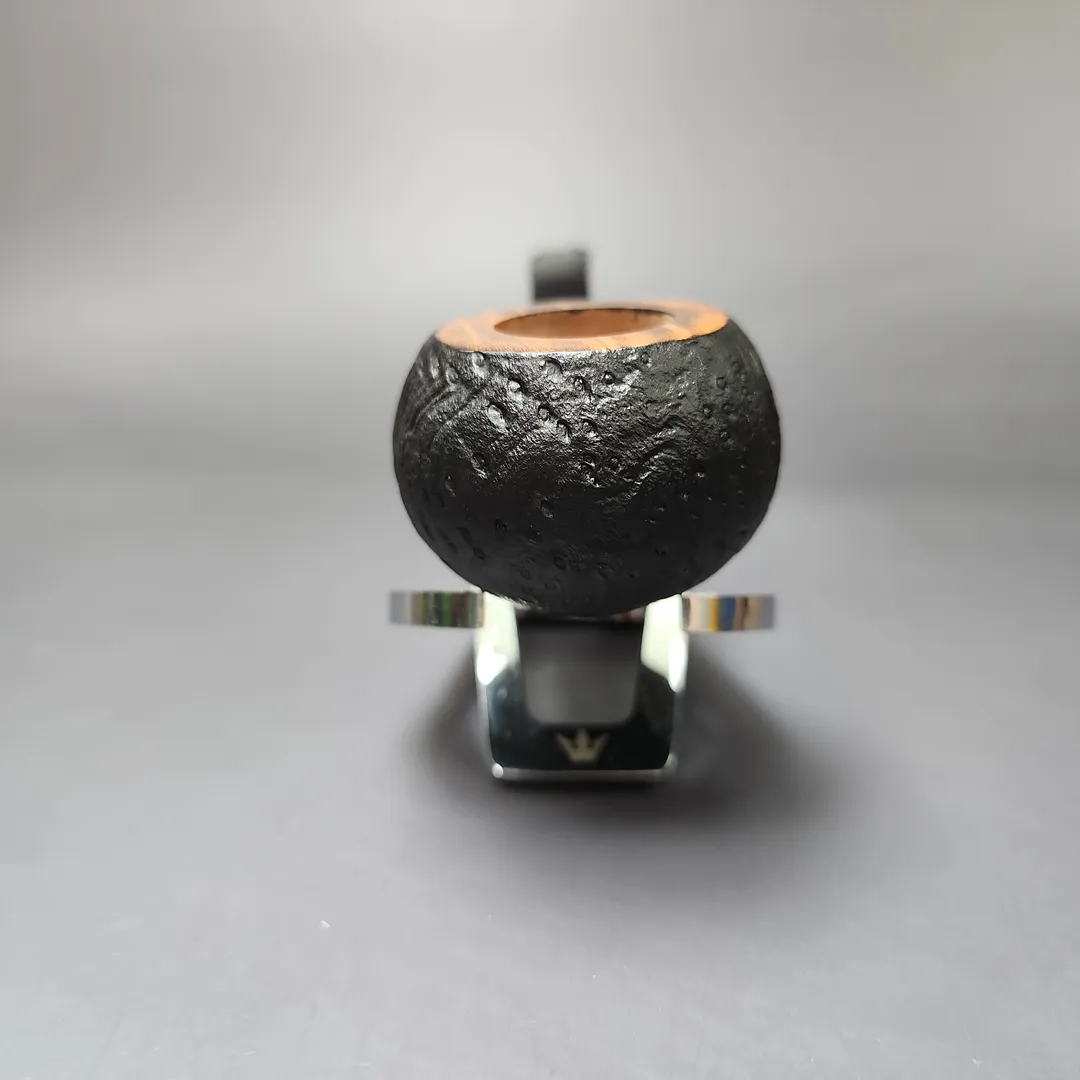 Mina Pipes Sandblasted Blowfish w/ Brass Estate Briar Pipe, Unsmoked - Image 3