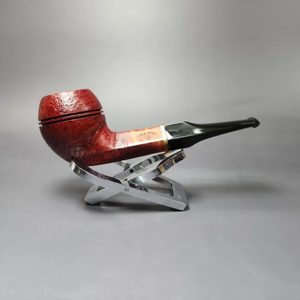 Mina Pipes Sandblasted Bulldog w/ Brass Estate Briar Pipe, Unsmoked - Image 3