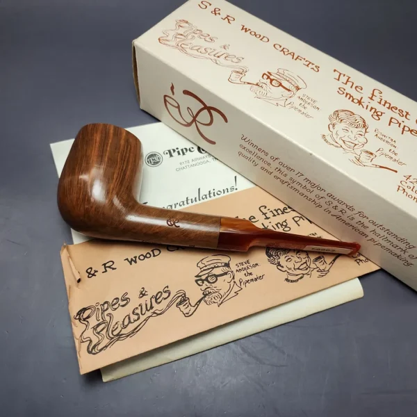 S&R Woodcrafters for PCI 1985 Smooth Billiard Estate Briar Pipe, Unsmoked - Image 3