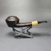 Mina Pipes Sandblasted Wide Shank Bulldog Estate Briar Pipe Unsmoked - Image 3