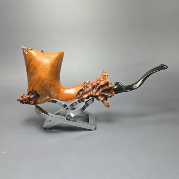 Micoli (Robert Burns) Partially Rusticated Freehand Estate Briar Pipe, American Estates - Image 3