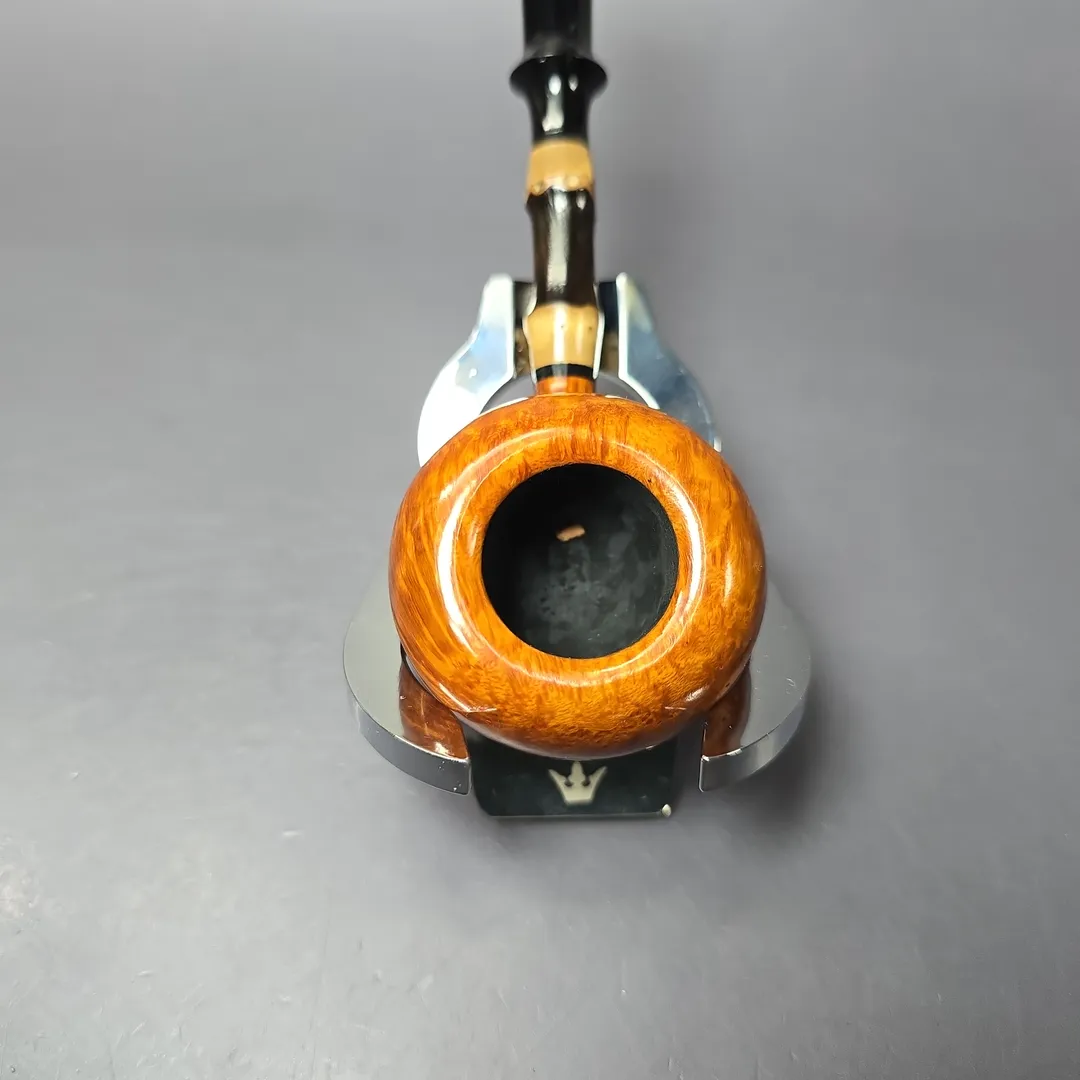 C-Pipe Smooth Tomato w/ Bamboo Handmade Briar Pipe, New - Image 3