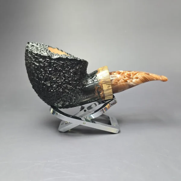 Armellini Botero Rusticated Freehand w/ Bocote Estate Briar Pipe, Unsmoked - Image 3