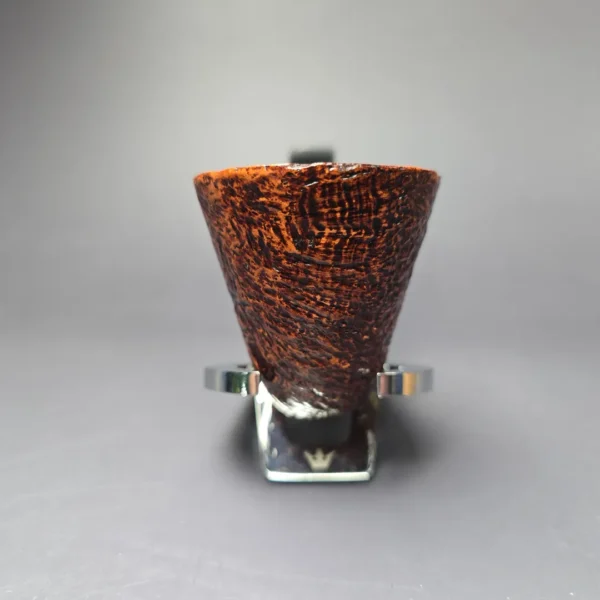 Molina Sandblasted Calabash w/ Olivewood Estate Briar Pipe, Unsmoked, 9mm - Image 3