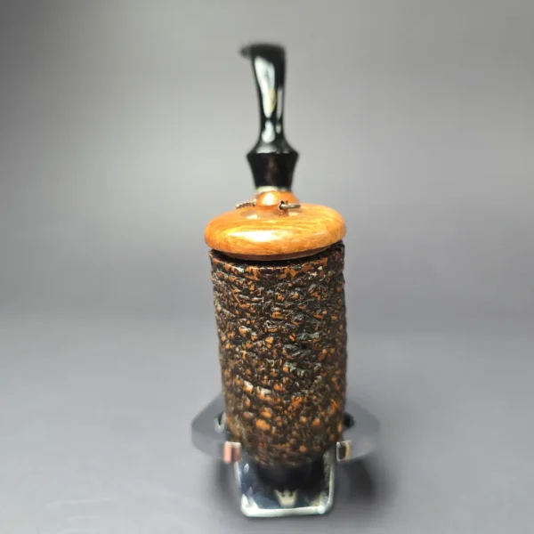 Brebbia Oom Paul Rocciata Rusticated Estate Briar Pipe, Unsmoked, 9mm - Image 3