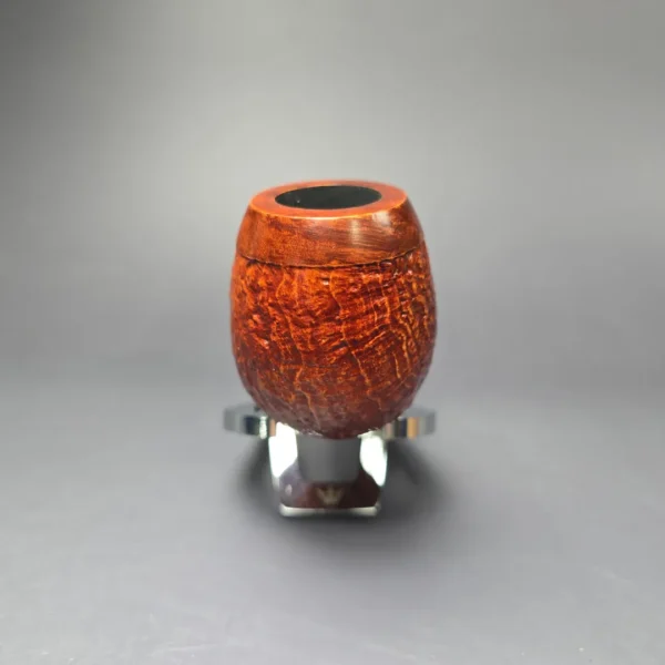 Germanus XL Sandblasted Apple w/ Acrylic Estate Briar Pipe, Unsmoked, 9mm - Image 3