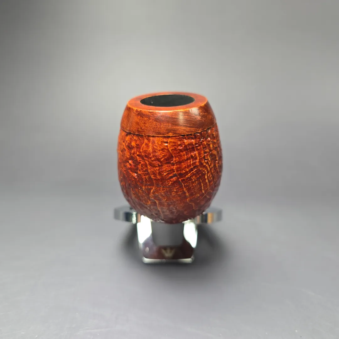 Germanus XL Sandblasted Apple w/ Acrylic Estate Briar Pipe, Unsmoked, 9mm - Image 3