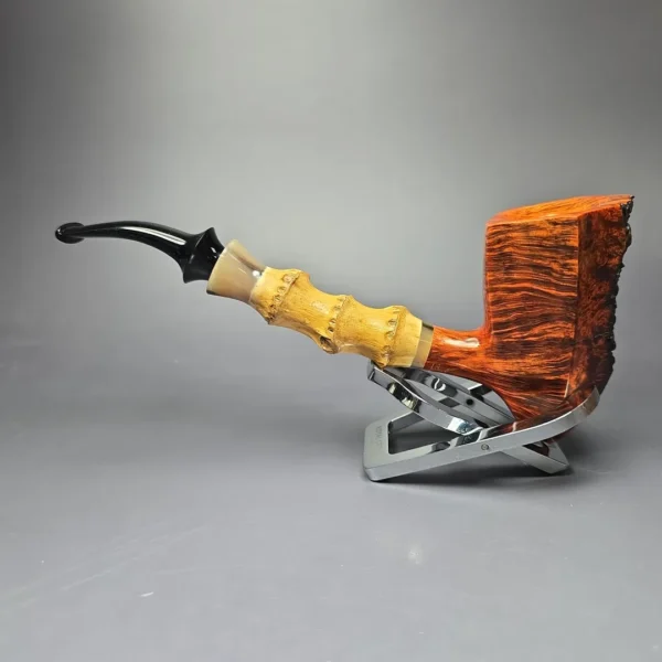 Walt Cannoy 10th Anniversary Cardinal House Hollingsworth Smooth Pickaxe Handmade Briar Pipe, New - Image 4