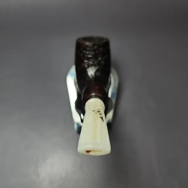 Jolly Roger Tortuga by Roger Wallenstein Sandblasted Estate Briar Pipe, German Estates 9mm - Image 5