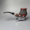 Don Carlos One Note Partially Rusticated Pot w/ Silver Estate Briar Pipe, Italian Estates - Image 4