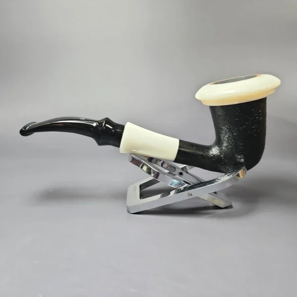 Butz Choquin Calabash Sandblasted w/Acrylic Estate Briar Pipe, Unsmoked, 9mm - Image 4