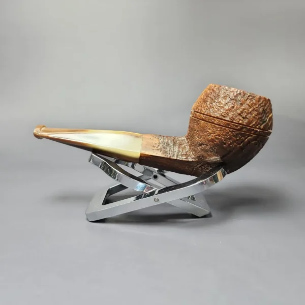 Ropp Vintage Stout Sandblasted Bulldog Estate Briar Pipe, Unsmoked - Image 4