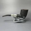 Elwood (Ferndown) Rusticated Zulu w/ Silver Spigot Estate Briar Pipe, English Estates, 9mm - Image 4