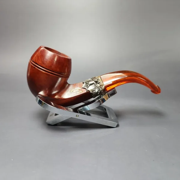 19th c. CPF Best Make Real Amber Bent Bulldog Estate Briar Pipe, Unsmoked - Image 4