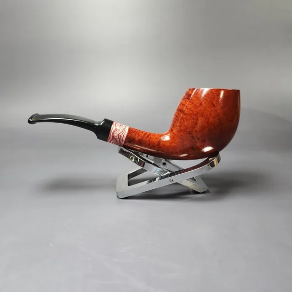 Vauen Rose 8371 Smooth Bent Egg w/ Aluminum Estate Briar Pipe, Unsmoked, 9mm - Image 4