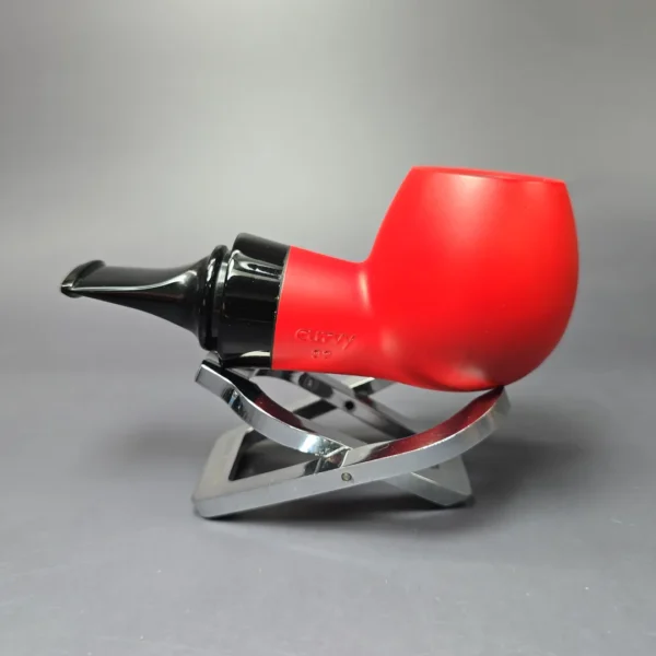 Al Pascia Curvy Red 02 Smooth Apple Reverse Calabash Estate Pipe, Unsmoked, 9mm - Image 4
