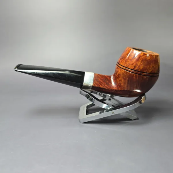 Elwood (Ferndown) Smooth Bulldog w/ Silver Estate Briar Pipe, English Estates, 9mm - Image 4