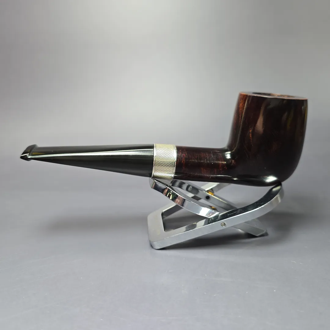 Elwood (Ferndown) Smooth Billiard w/ Silver Estate Briar Pipe, English Estates, 9mm - Image 4