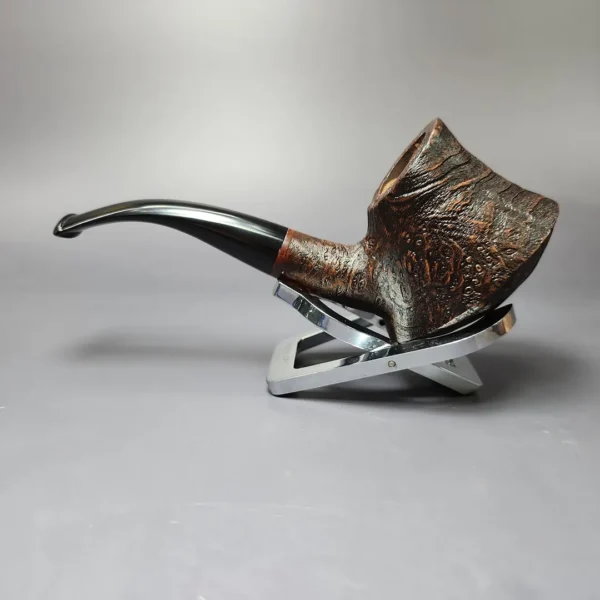 Mina Pipes Sandblasted Volcano Estate Strawberry Briar Pipe, Unsmoked - Image 4